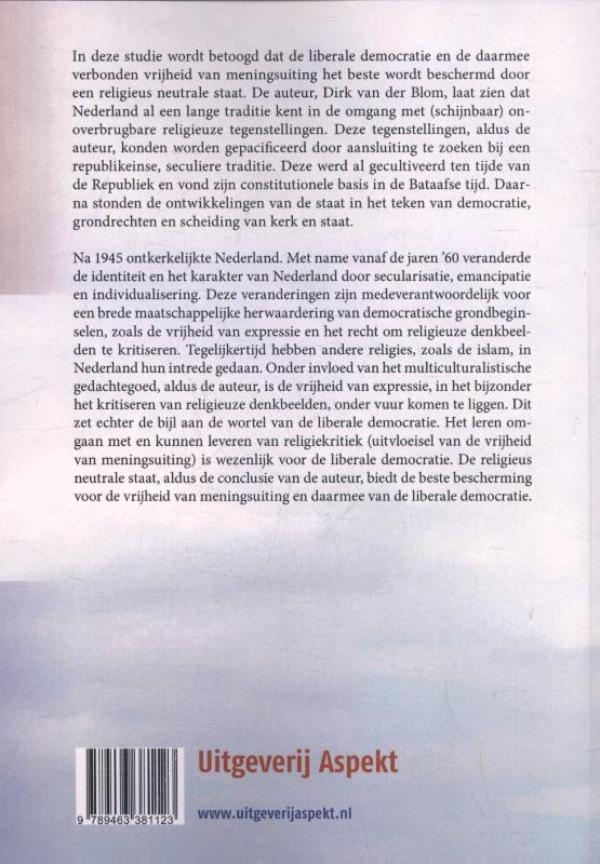 Achterkant van De verhouding van staat en religie in een veranderende Nederlandse samenleving