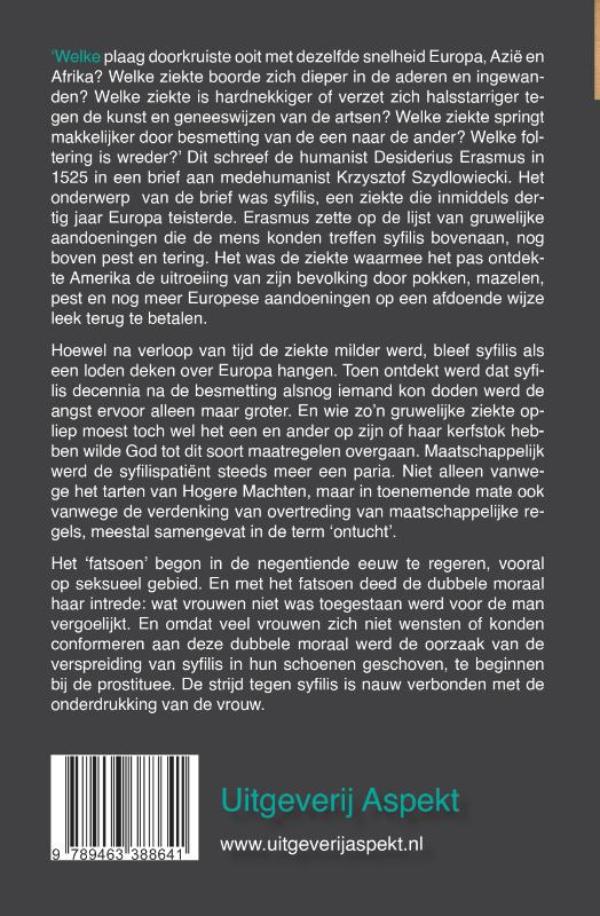 Achterkant van 'Adriaan heeft syfilis, wat verdomd vervelend is...'