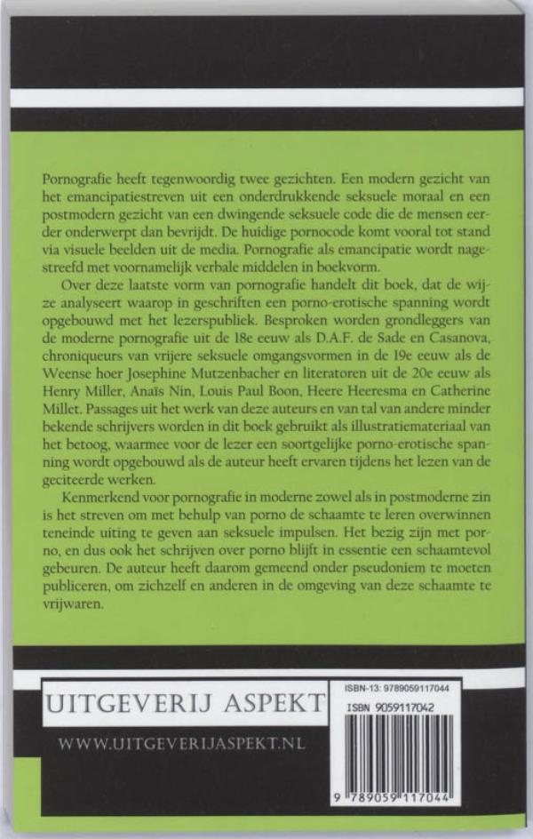 Achterkant van De pornografische verleiding