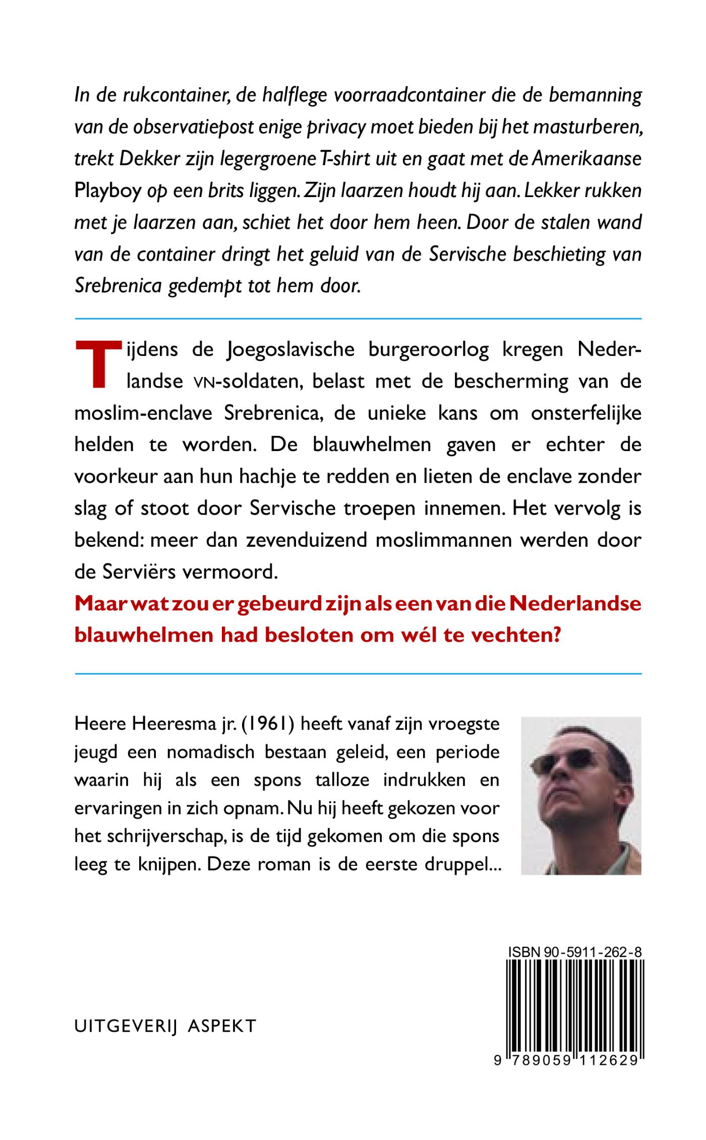 Achterkant van De held van Srebrenica