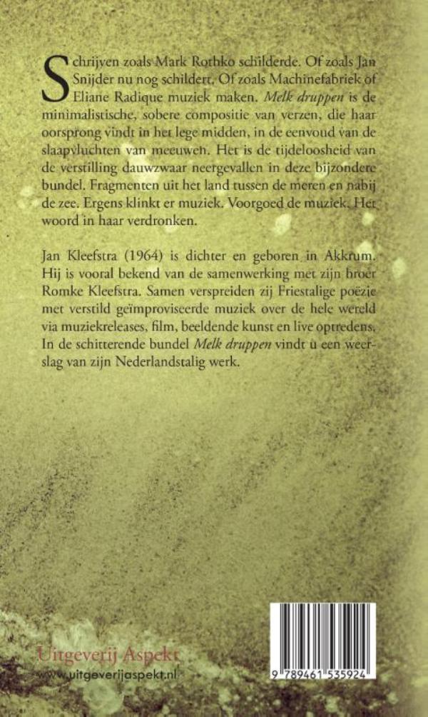 Achterkant van Melk druppen