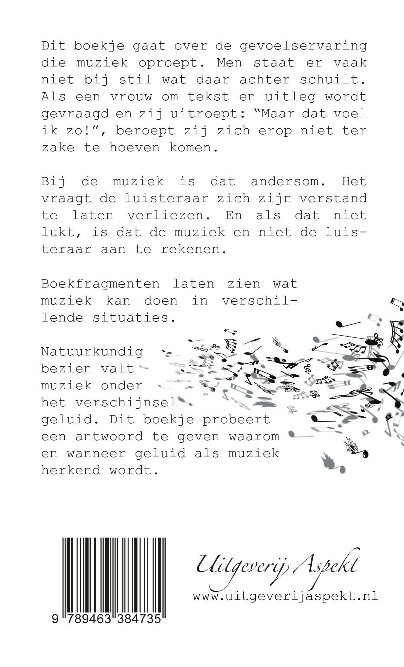Achterkant van Over de muziek