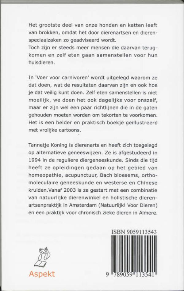 Achterkant van Voer voor carnivoren