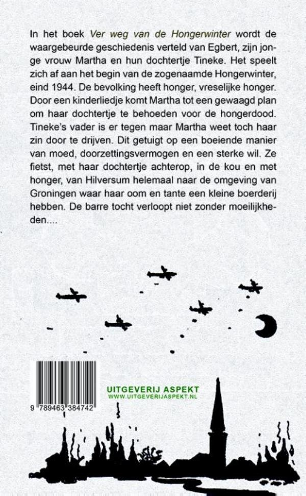 Achterkant van Ver weg van de Hongerwinter