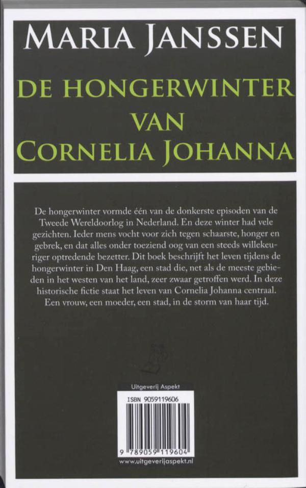 Achterkant van De hongerwinter van Cornelia Johanna
