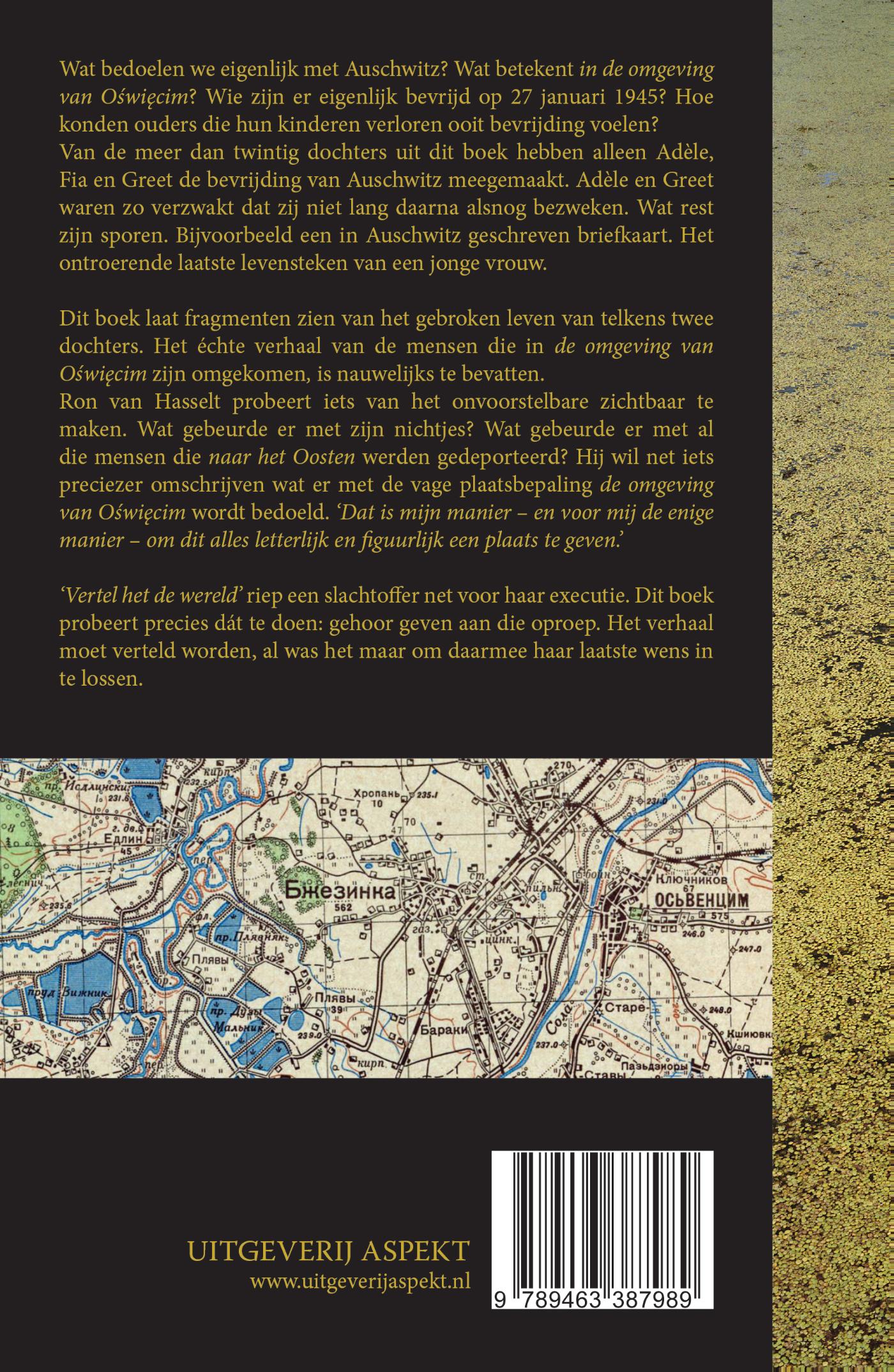 Achterkant van Om en nabij Auschwitz