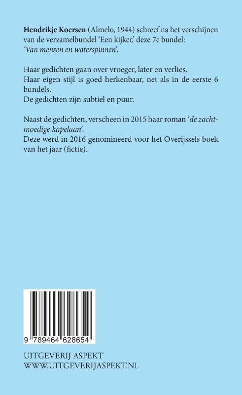 Achterkant van Van mensen en waterspinnen