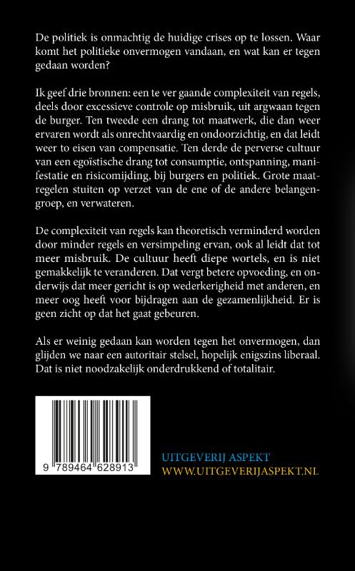 Achterkant van Politiek Onvermogen
