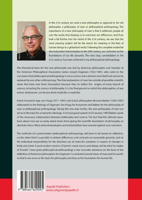 Achterkant van A new philosophy of man & humanism