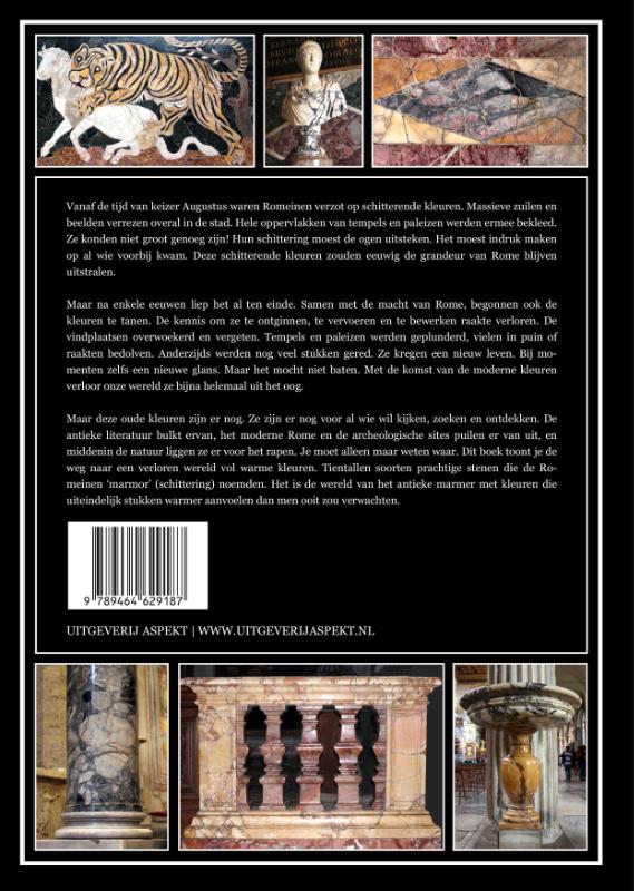 Achterkant van Antiek marmer kleuren van het oude Rome