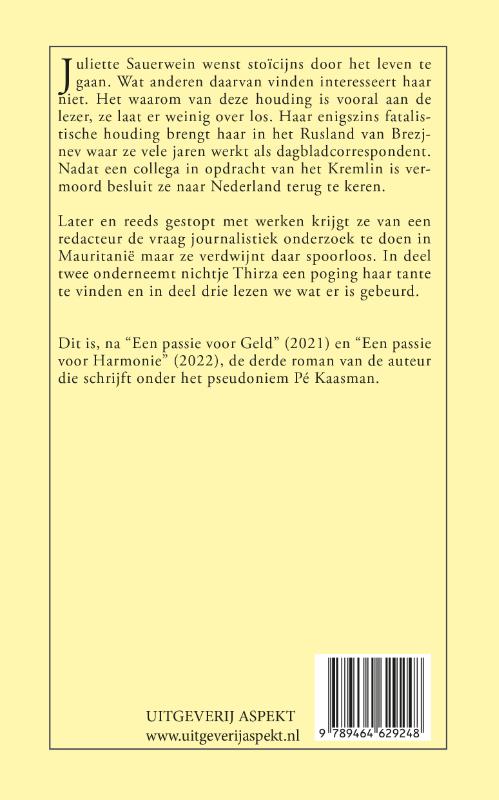 Achterkant van Een passie voor onverschilligheid