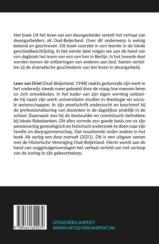 Achterkant van Uit het leven van een Dwangarbeider