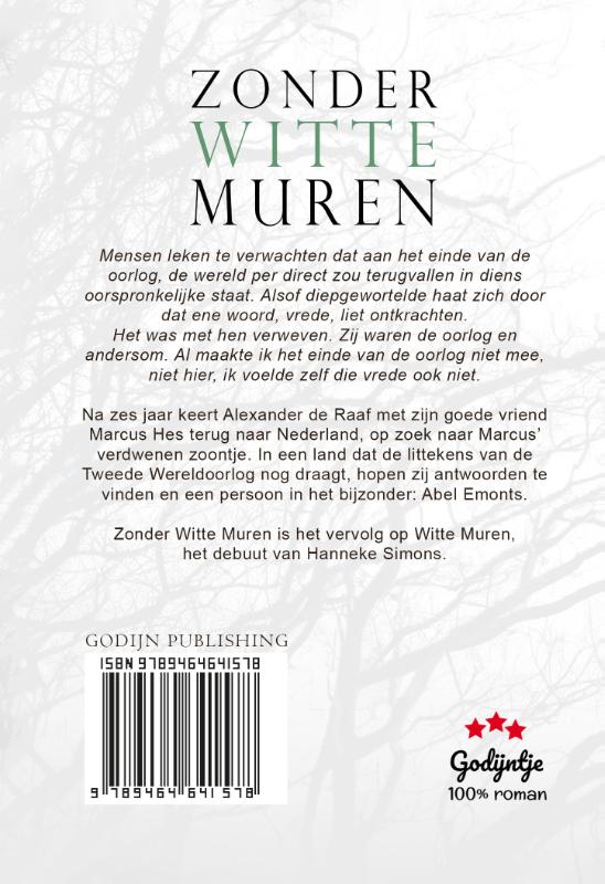 Achterkant van Zonder witte muren