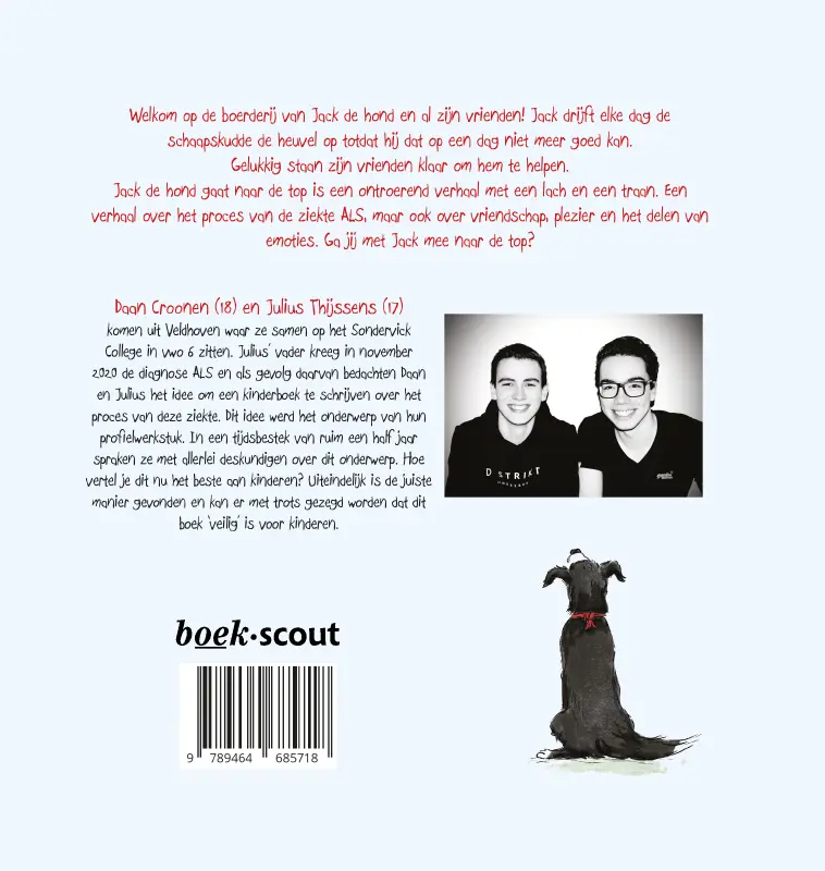 Achterkant van Jack de hond gaat naar de top