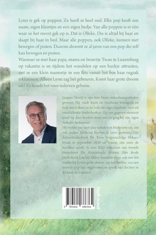 Achterkant van Lux het kleine mannetje