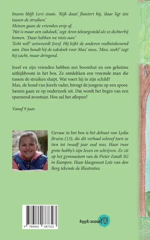 Achterkant van Gevaar in het bos