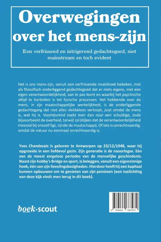 Achterkant van Overwegingen over het mens-zijn