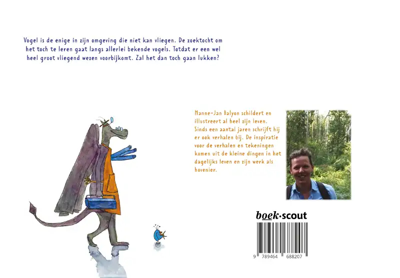 Achterkant van Vogel kan niet vliegen