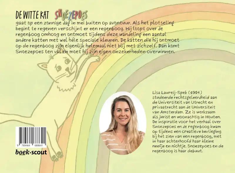Achterkant van Snoezepoes en de regenboog