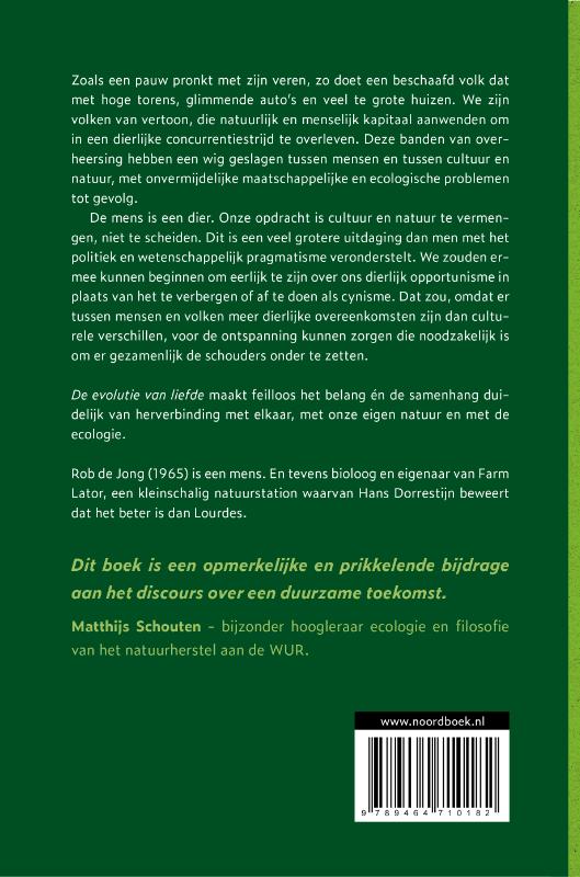 Achterkant van De evolutie van liefde