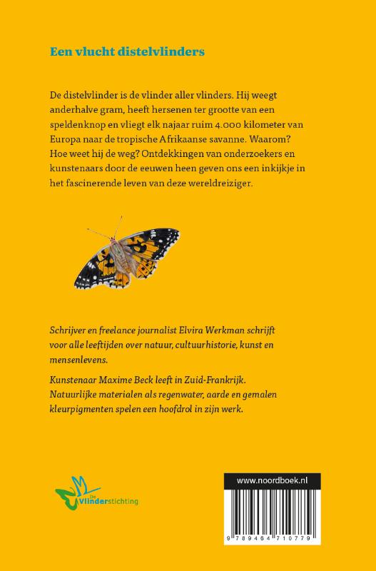 Achterkant van Een vlucht distelvlinders