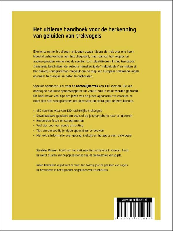 Achterkant van Handboek trekvogels