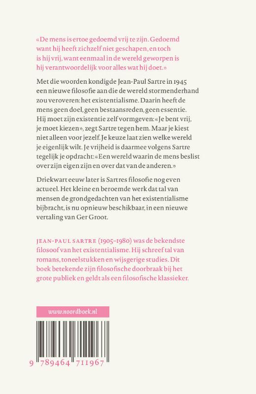 Achterkant van Existentialisme is humanisme