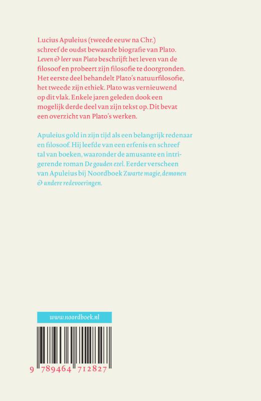 Achterkant van Leven en leer van Plato
