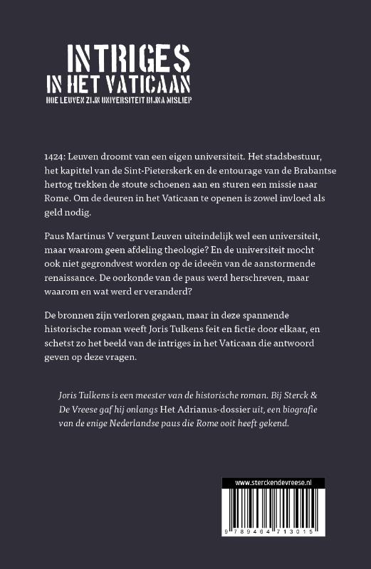 Achterkant van Intriges in het Vaticaan