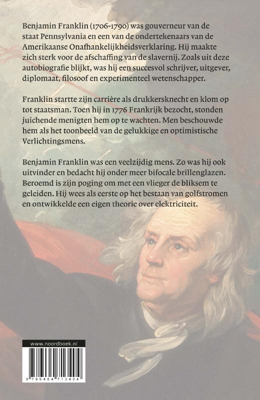 Achterkant van De autobiografie van Benjamin Franklin