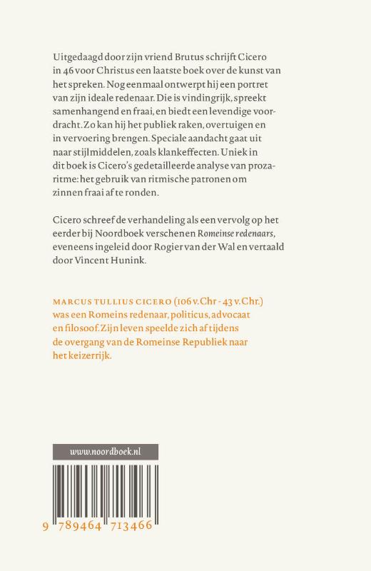 Achterkant van De redenaar en zijn stijl