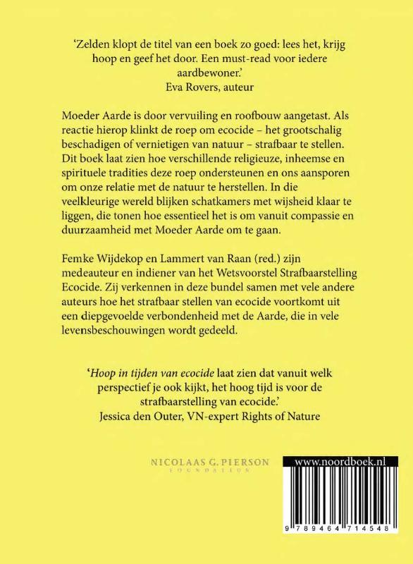 Achterkant van Hoop in tijden van ecocide