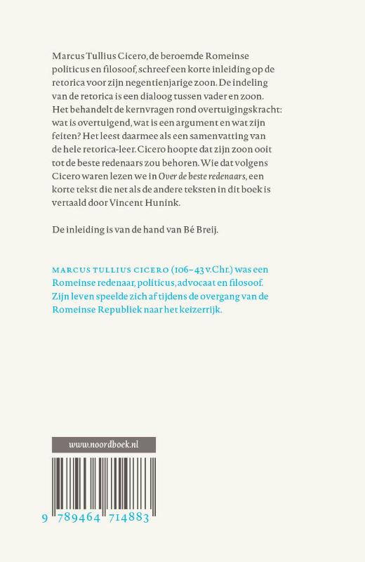 Achterkant van De beginnende en de beste redenaar