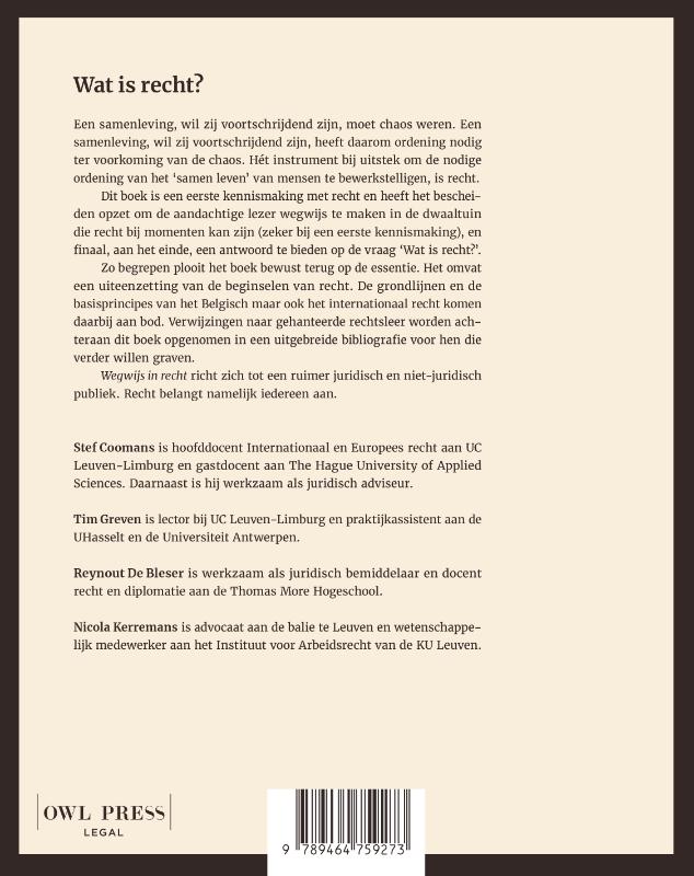 Achterkant van Wegwijs in recht