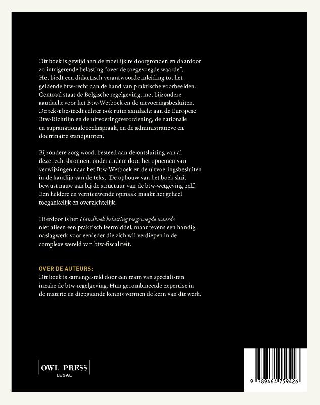 Achterkant van Handboek belasting toegevoegde waarde?