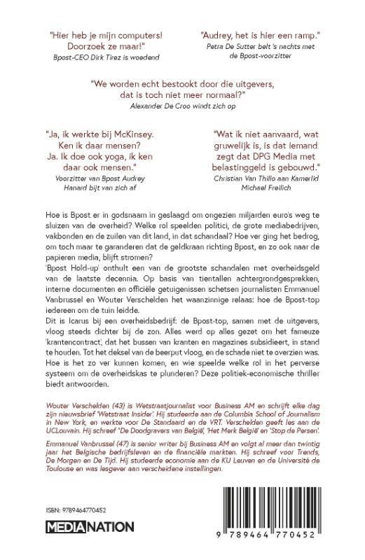 Achterkant van Bpost Hold-up