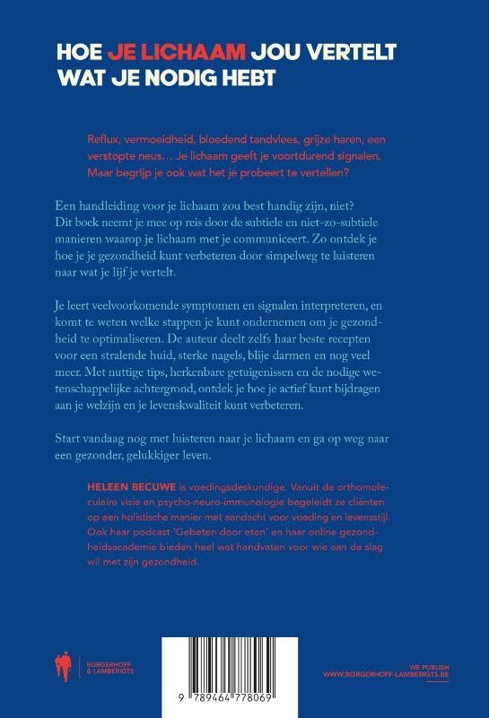Achterkant van Hoe je lichaam jou vertelt wat je nodig hebt