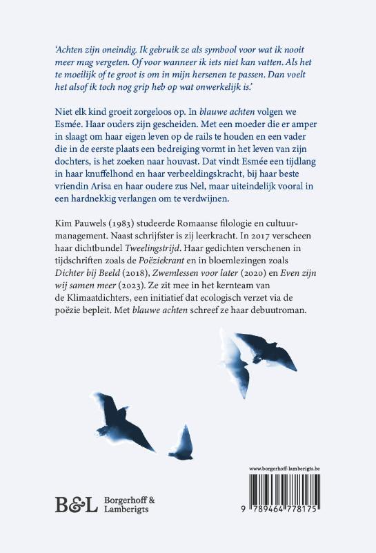 Achterkant van blauwe achten