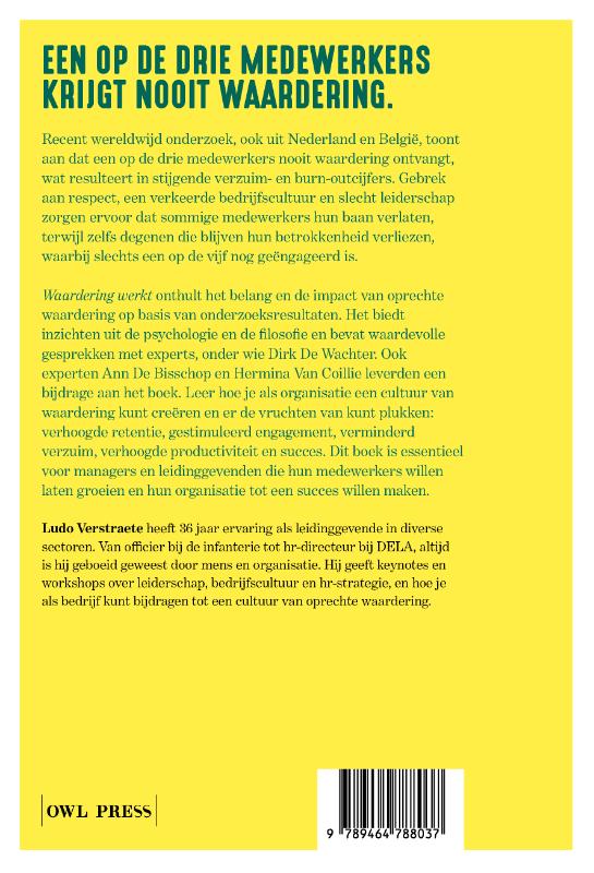 Achterkant van Waardering werkt