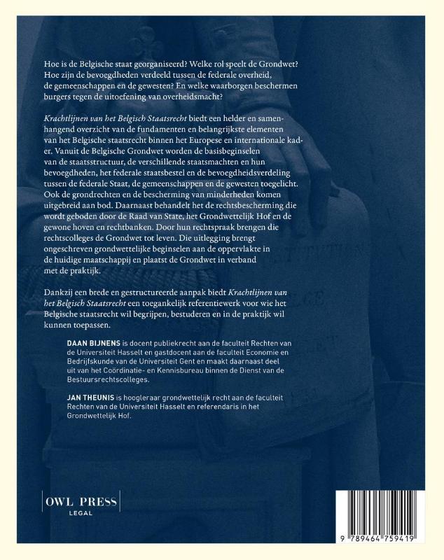 Achterkant van Krachtlijnen van het Belgisch staatsrecht