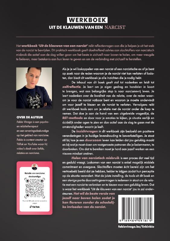Achterkant van Werkboek - Uit de klauwen van een narcist