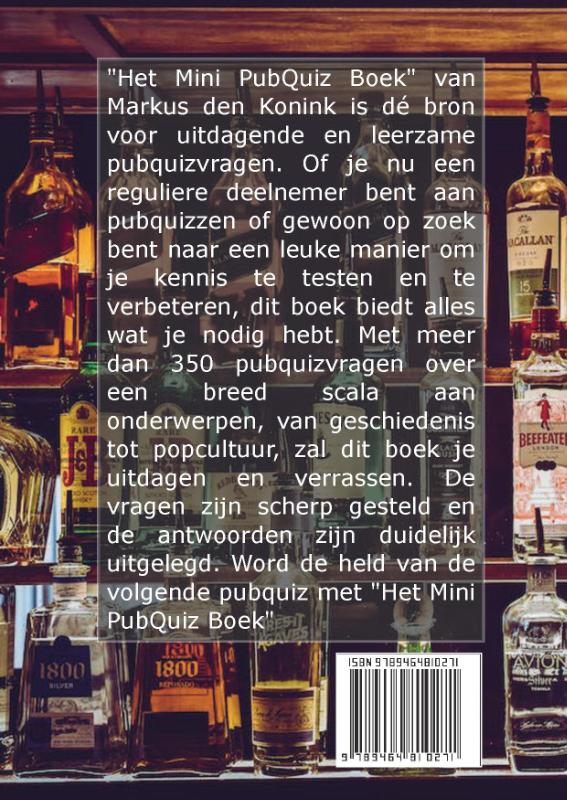 Achterkant van Het Mini PubQuiz Boek