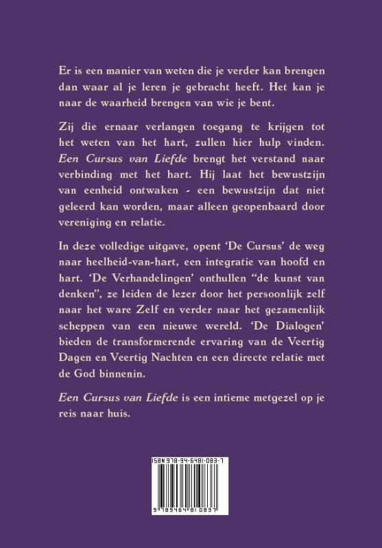 Achterkant van Een cursus van liefde