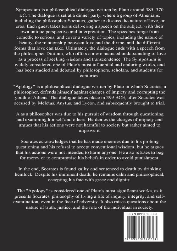 Achterkant van Symposium and Apology
