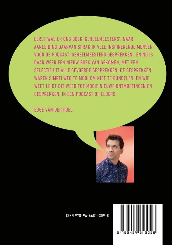 Achterkant van Geheelmeesters Gesprekken