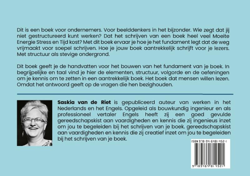 Achterkant van Bouw je boek op een fundament