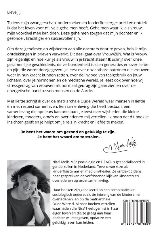 Achterkant van Brieven aan een dochter