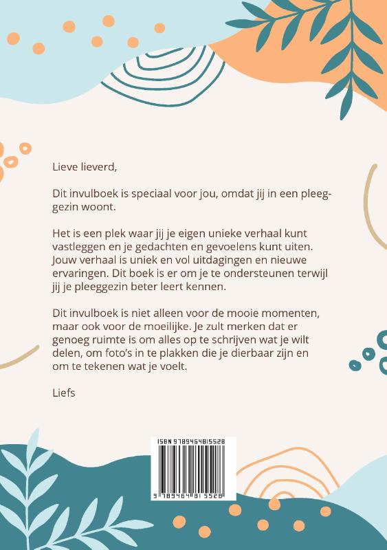 Achterkant van Het 'Dag mijn allerliefste' jouw boek pleegzorg