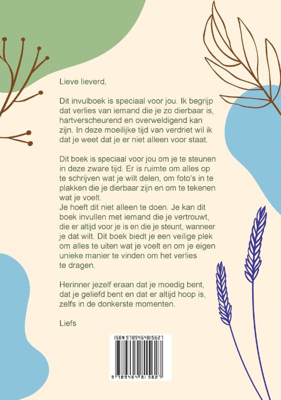 Achterkant van Het 'Dag mijn allerliefste...' jouw boek