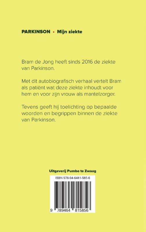 Achterkant van Parkinson mijn ziekte